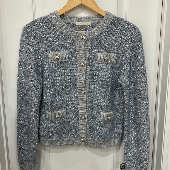 Maje Sweaters - Maje Mission sequin sweater baby blue colour
